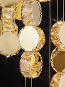 Axyaa Modern Gold Crystal Chandelier for Living Room, Restaurant, and Staircase