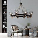 Axyaa Retro Luxury Glass Chandelier Pendant Lamp for Living and Dining Room Decor