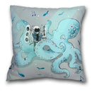 Axyaa Teal Blue Astronaut Pillowcase - Sea World Theme Sofa Cover