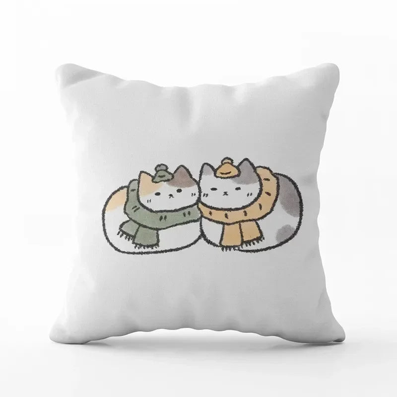 Cute Cat Pillowcase by Axyaa: Modern Design Home Decor Cushion Cover for Sofa
