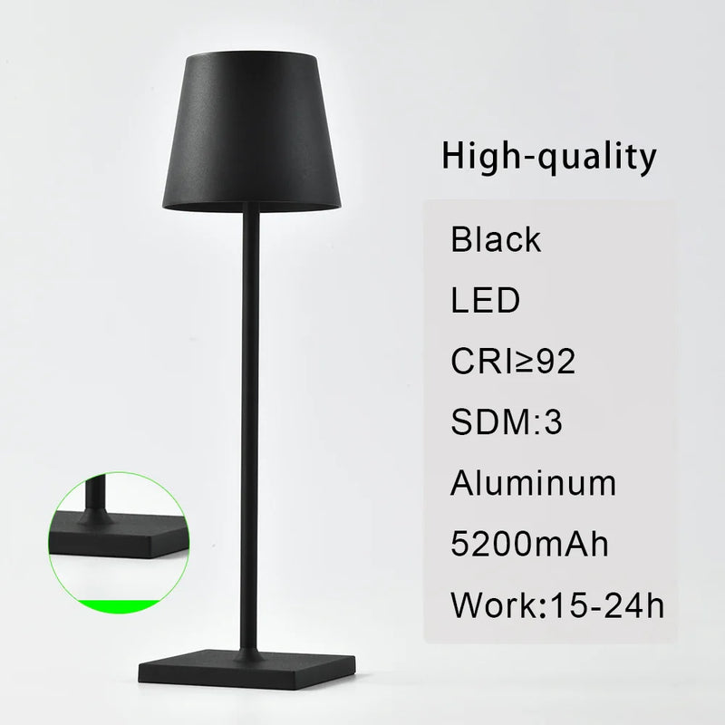 Axyaa Cordless Table Lamp - Rechargeable USB Lighting for Home, Hotel, Restaurant