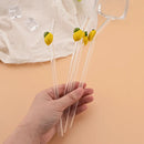 Axyaa Lemon Glass Straw Set: Reusable Eco-Friendly Straws for Smoothies, Cocktails