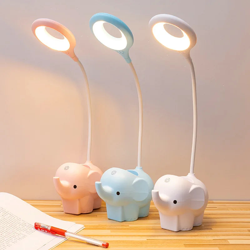 Axya Elephant LED Table Lamp: Three Color Temperature Adjustable Eye Protection Light