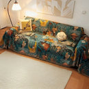 Axyaa Bohemian Sofa Cushion: Modern Printed Sofa Cover & Blanket Set for Living Room.