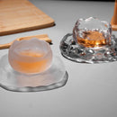 Axyaa Glass Tea Cups Set with Tea Mat – Simple Style, Transparent Design