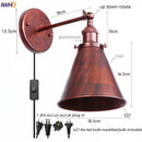 Axyaa Industrial Iron LED Wall Lamp Plug-In Stair Light Fixture