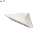 Axyaa White Ceramic Triangle Plate Set for Modern Dining & Molecular Cuisine.