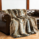 Axyaa Luxury Faux Fur Plaid Throw Blanket - Soft & Cozy Winter Sofa Cover