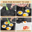 Axyaa Nonstick 4-Cup Pancake & Egg Frying Pan for Gas Stove and Induction Cooker