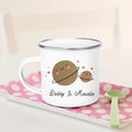 Axyaa Personalized Lemon Pear Enamel Cups with Custom Name for Family Decor & Gifts