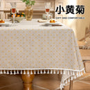 Axyaa Floral Tassel Edge Tablecloth Rectangle Cover - Pastoral Style