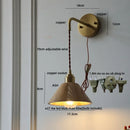 Axyaa Ash Wood LED Wall Lamp with Pull Chain Switch and Adjustable Copper Socket