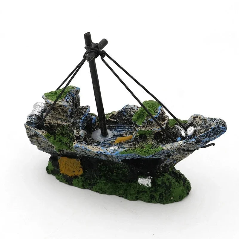 Axyaa Pirate Ship Resin Decoration for Aquarium Fish Tank Landscaping