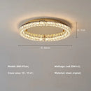 Axyaa Dimmable Crystal Chandelier Ceiling Light - Modern Luxury Round Steel Design