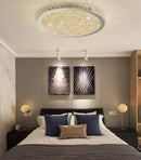 Axyaa Circular Crystal Ceiling Light with LED Bulbs for Home, Living Room, Bedroom, Restaurant