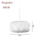Axyaa White Fabric Lantern LED Pendant Chandelier for Modern Living Spaces