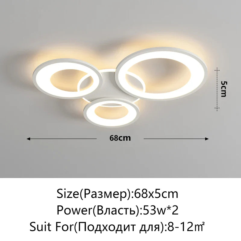 Axyaa Ring Ceiling Light: LED Indoor Lighting for Living Room, Bedroom, Dining Room