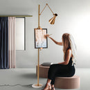 Axyaa Modern Metal Marble LED Gold Floor Lamp for Home Decor