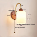 Axyaa Modern Wood Glass LED Wall Light for Living Room Bedroom Balcony