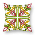 Axyaa Green Leaf Moroccan Flowers Cushion Cover 45X45cm