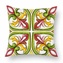 Axyaa Green Leaf Moroccan Flowers Cushion Cover 45X45cm