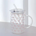 Axyaa Glass Water Cup With Lid and Straw, Large Capacity, Heat-Resistant