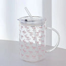 Axyaa Glass Water Cup With Lid and Straw, Large Capacity, Heat-Resistant