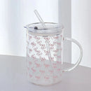 Axyaa Large Glass Water Cup With Lid & Straw, High Capacity, Heat Resistant