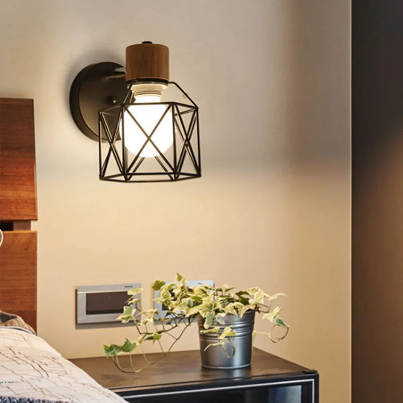 Nordic Wooden Wall Lights Modern Bedroom Sconce Axyaa Brand