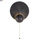 Axyaa LED Wall Light Pull Chain Switch Black Travertine Wall Decor