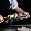 Axya Ceramic Sushi Plate Set for Restaurant, Creative Rectangular Sashimi Plate