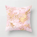 Pink Glitter Letter Flower Geometric Cushion Cover by Axyaa