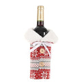 Knitted Red Sweater Christmas Bottle Bag Snowflake Xmas New Year Gift Ornaments