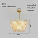 Axyaa French Cream Glass Chandelier Modern Minimalist Art for Living Room