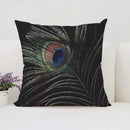 Axyaa Peacock Feathers Cushion Cover Set for Bed and Sofa