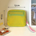 Axyaa Square Mesh Cosmetic Bag with Zipper: Portable, Multi-purpose Makeup Storage Case