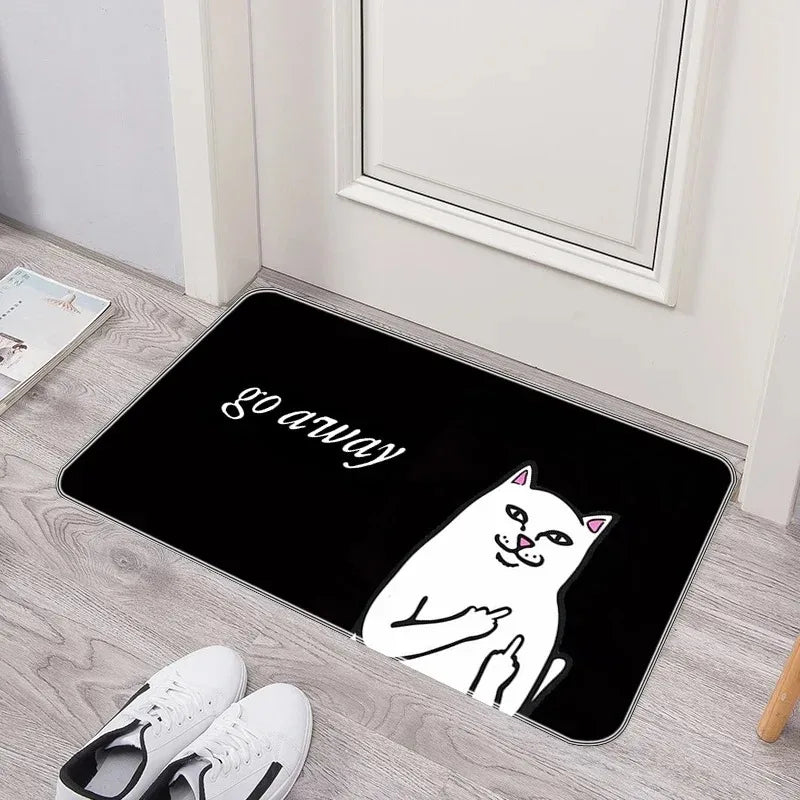 Axyaa Cat Print Door Mat Non-Slip Absorbent Kitchen Bathroom Rug