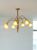 Axyaa French Retro Glass Chandelier - Designer Tulip Art Flower Chandelier