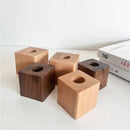 Axyaa Walnut Wood Pen Holder - Minimalist Desk Organizer