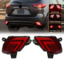 Axyaa LED Rear Bumper Reflectors for Mazda CX5 - Brake Turn Signal Warning Lights