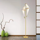 Axyaa Gold Floor Lamp with LED Paper Crane Lampshade for Modern Minimalist Style