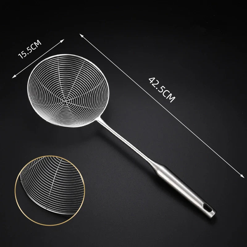 Axyaa Stainless Steel Mesh Colander Skimmer for Kitchen Strainer and Cooking