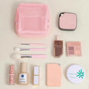 Axyaa Square Mesh Cosmetic Bag Zipper Storage Coin Purse Makeup Organizer