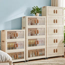 Axyaa 5-Layer Foldable Cabinet Organizer with Wheels for Stylish Living Room Storage