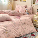 Axyaa Minimalist Cartoon Design Duvet Cover Set in 100% Cotton, 4-Piece Bedding Collection