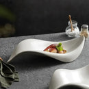 Axyaa Leaf Shape Ceramic Dinner Plate Set for Molecular Cuisine and More