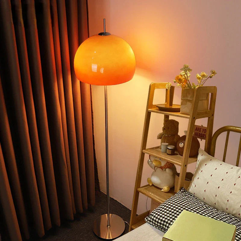Axyaa Retro Glass Table Lamp Gradient Orange Mushroom LED Floor Lamp
