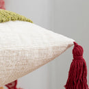 Axyaa Tufted Tulip Plant Leaves Chenille Tassel Cushion Cover for Home Decoration