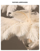 Axyaa Modern Ostrich Feather Glass Chandelier - Elegant Pendant Lighting Fixtures