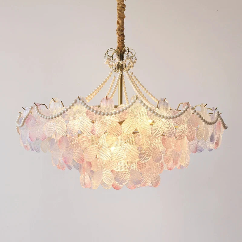 Axyaa Crystal Snow Petals Chandelier: Modern French Luxury for Living Room, Bedroom & Hall